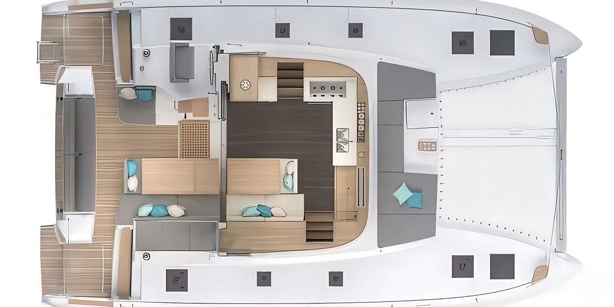 Аренда катамарана Lagoon 43 Cloud Dancer 2 на Пхукете - план палубы